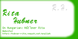 rita hubner business card